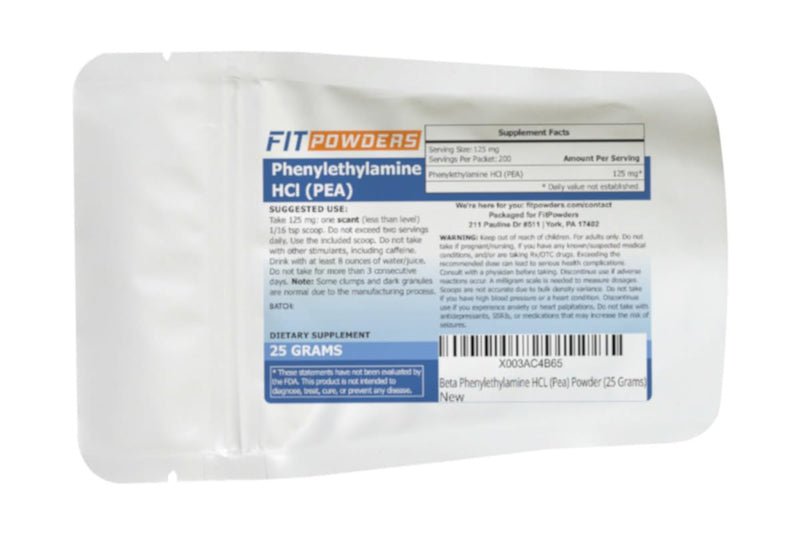 [Australia] - Beta Phenylethylamine HCl Pea Powder (Phenethylamine), Phenylethylamine Powder for Serotonin, Dopamine, and Energy Boost 0.88 Ounce (Pack of 1) 