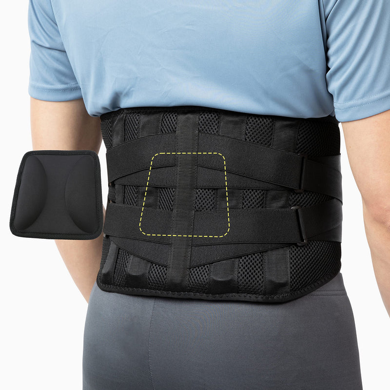 [Australia] - BraceUP Back Brace with lumbar Pad - Back Pain Relief for Men and Women, Lumbar Support Belt for Sciatica Pain, Heavy Lifting, Waist Support, Lower Back Brace (L/XL 35-43 In) L/XL (35-43 In) 