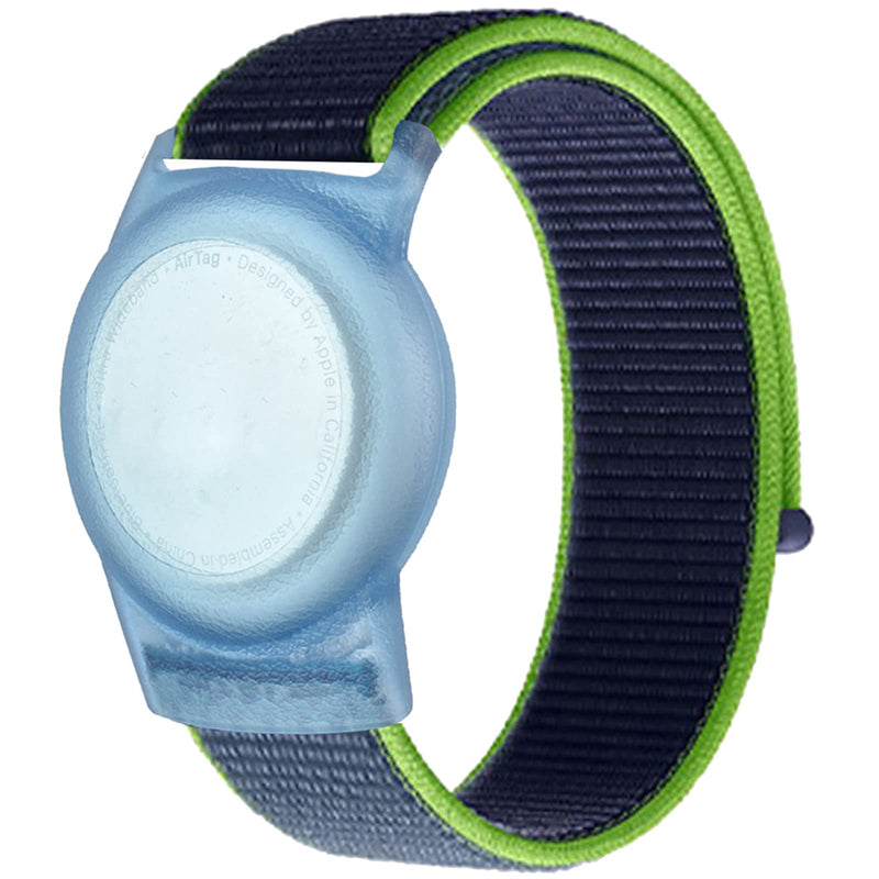 [Australia] - Kids Wristband Compatible with Apple AirTag, Protective Case for Air Tag GPS Tracker Holder with Nylon Bracelet, Adjustable Anti Lost Watch Band for Toddler Child Elder (Dark Blue) Dark Blue 