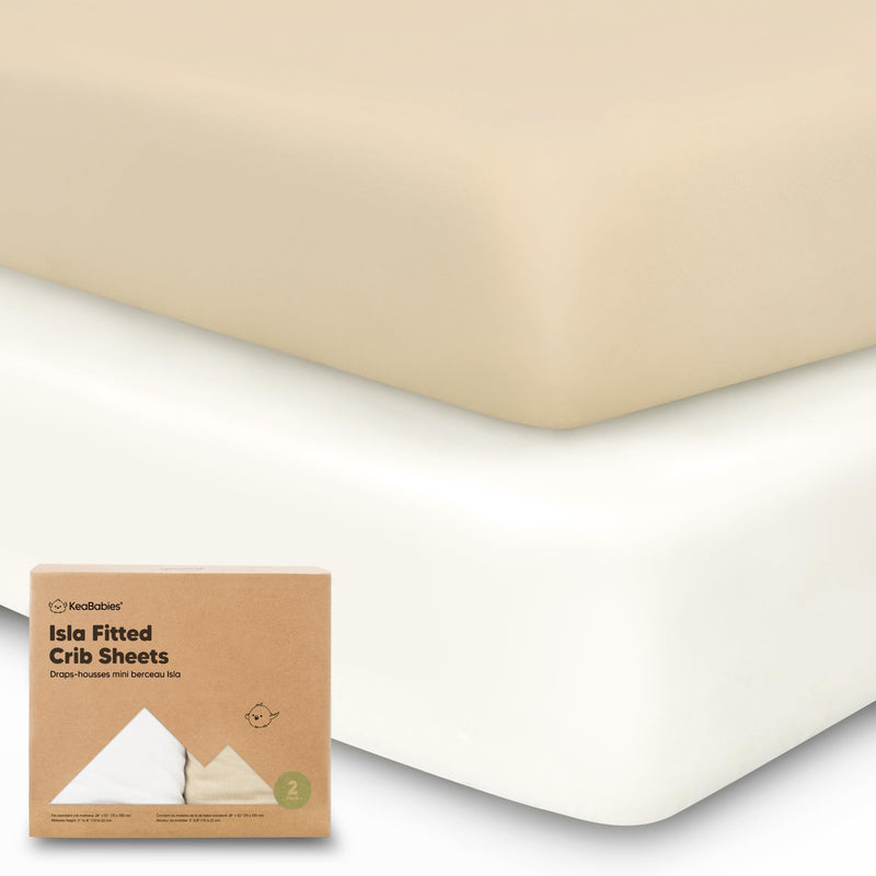 [Australia] - 2-Pack Bamboo Viscose Crib Sheets for Boys, Girls - Fitted Crib Sheet, Organic Baby Crib Sheets Neutral,Crib Mattress Sheet, Toddler Bed Sheets,Baby Sheets for Crib,Unisex Crib Fitted Sheet(Khaki) Khaki 