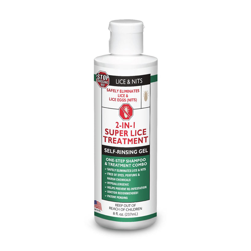 [Australia] - Stop Bugging Me! All-Natural 2-in-1 Super Lice Treatment Gel Shampoo, 8 oz | Safely Eliminates Lice and Lice Eggs 