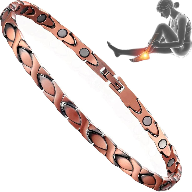 [Australia] - Copper Magnetic Bracelet Anklet, Magnetic Anklets for Women's Copper Jewelry with Adjust Tool 