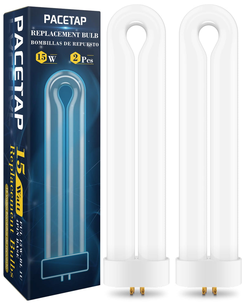 [Australia] - 2 Pack Replacement Bulbs FUL15W BL with 4 Pin Base, U Shaped Lamp Tube Compatible for Flowtron BK-15D, for Stinger FP15, for TZ15, for BB-15WHT, Indoor Outdoor 15W U Shape Light Bulbs for T6 T8 T9 White 