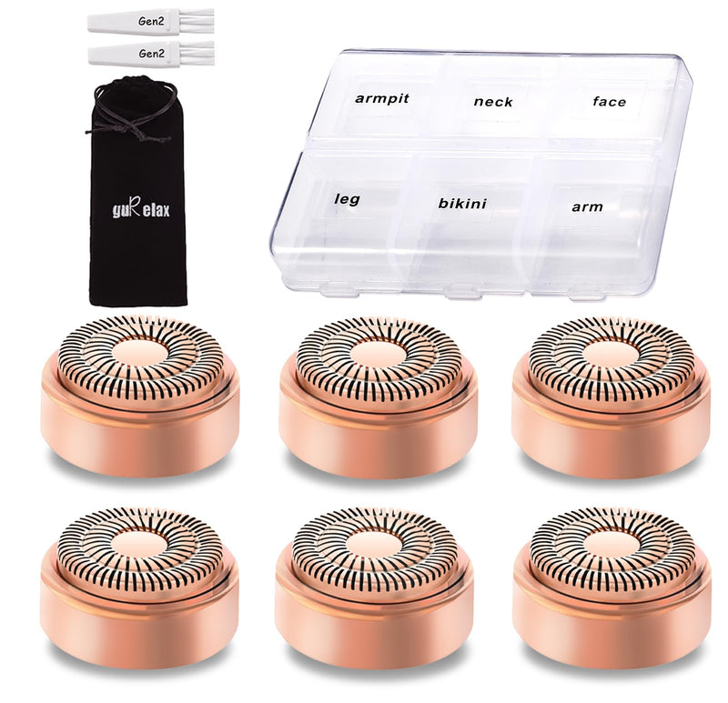 [Australia] - Replacement Heads for Flawless Hair Remover Gen 2, 18k Gold Facial Hair Remover Replacement Head with Compartment Storage Box, Women Painless Replacement Blades fit Finishing Touch Flawless Gen2-rose Gold-2 