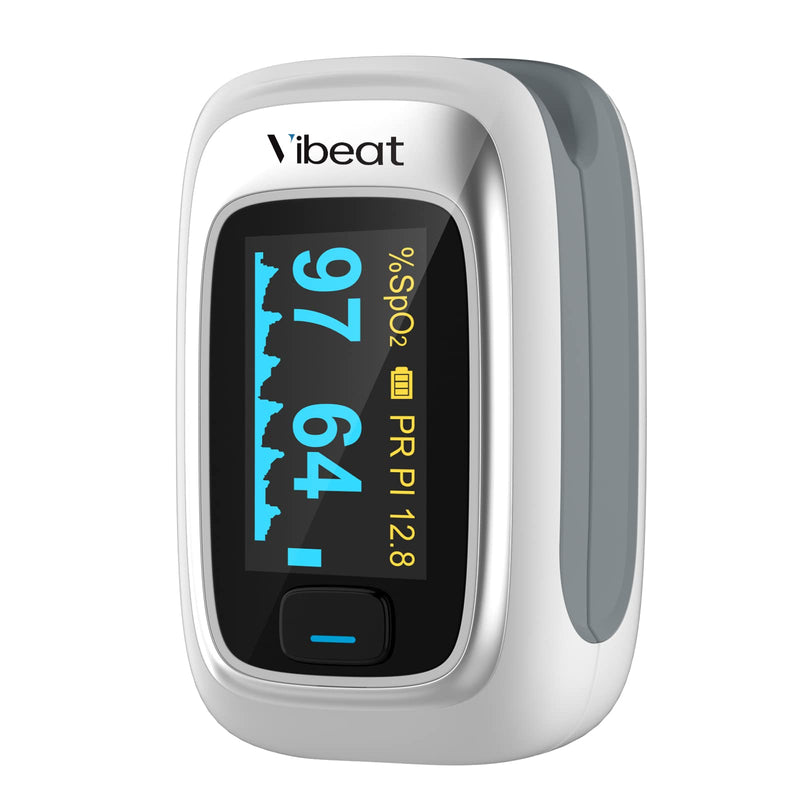 [Australia] - Vibeat Fingertip Pulse Oximeter, Blood Oxygen Saturation Monitor| O2 Meter, Portable SPO2 & Pulse Rate Monitor, Batteries and Lanyard Included 