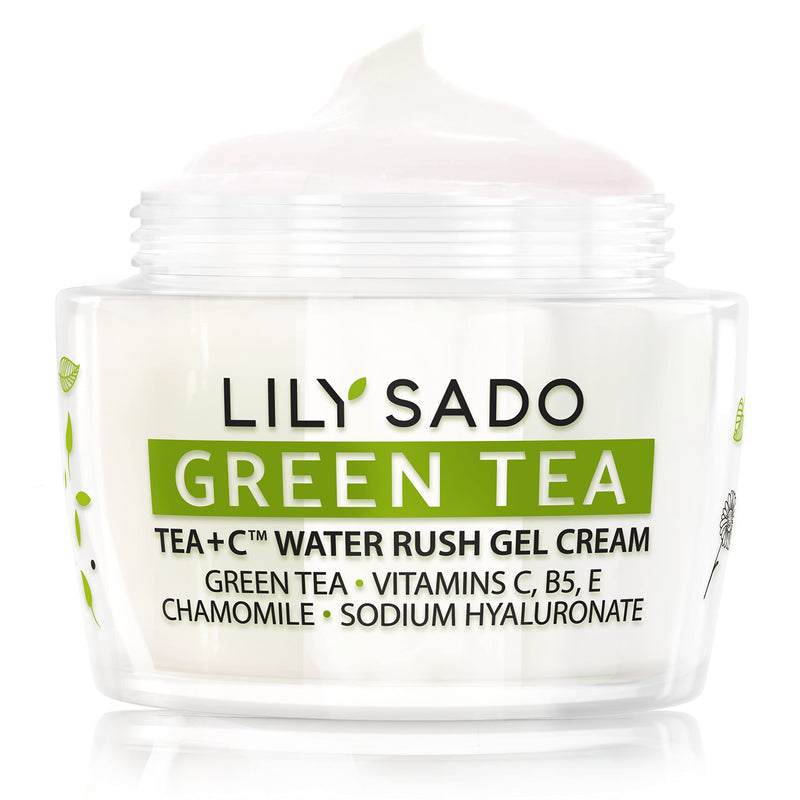 LILY SADO TEA+C Green Tea Water Rush Gel Moisturizer - Lightweight Vitamin C Anti-Wrinkle Moisturizing Lotion - Hydrates & Softens for Luscious, Radiant Skin. Perfect for Spring and Summer. Green Tea Water Rush Gel Cream