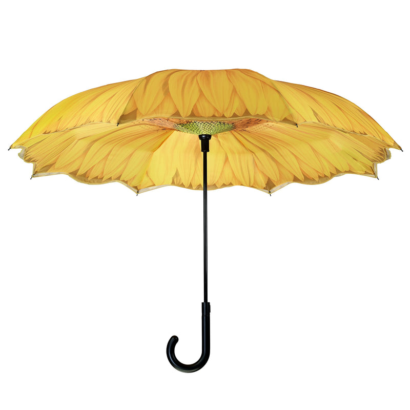 Galleria Reverse Close Stick Umbrella Sunflower-Art on both sides