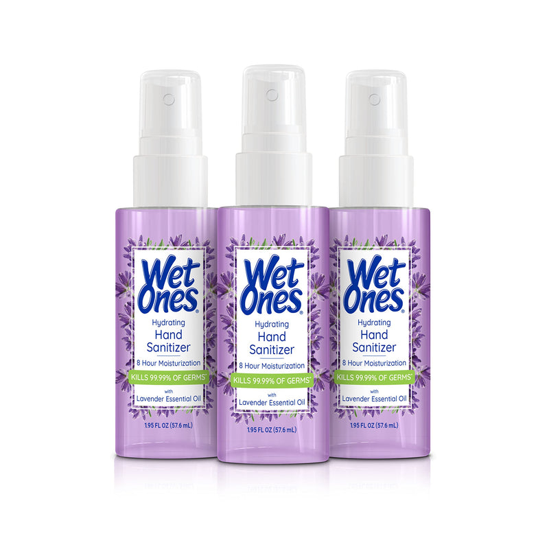 [Australia] - Wet Ones Hydrating Hand Sanitizer Mist | Spray Hand Sanitizer Travel Size, 1.95 oz. | Lavender-Scented Hand Sanitizer Spray (3 Pack) 