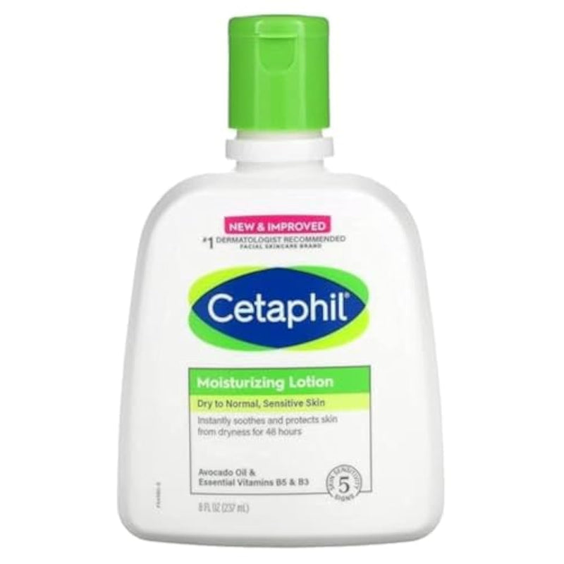 Cetaphil Moisturizing Lotion, Dry To Normal, Sensitive Skin, Avocado Oil & Essential Vitamins B5 & B3, 8 fl oz (237 ml) 8 Fl Oz (Pack of 1)
