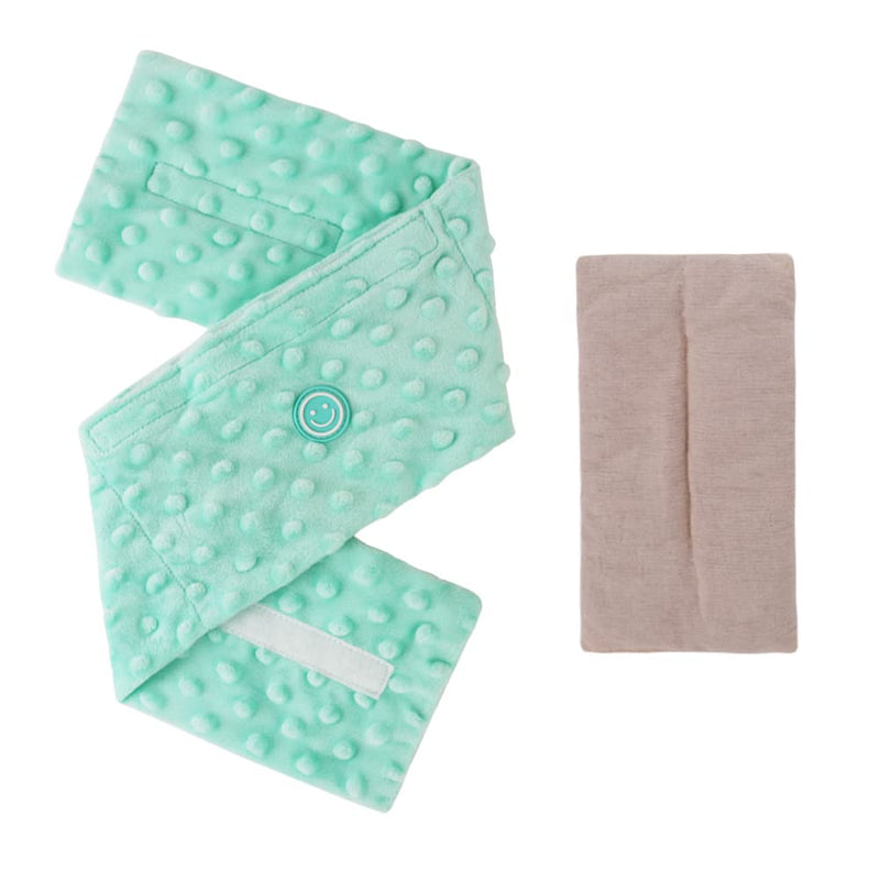 [Australia] - Colic and Gas Relief for Newborns and Infants, Flaxseed Heated Tummy Wrap, Baby Swaddling Belt with Soothing Warmth, Natural Relief for Upset Stomach in Babies and Toddlers, 0-3 Years Green 