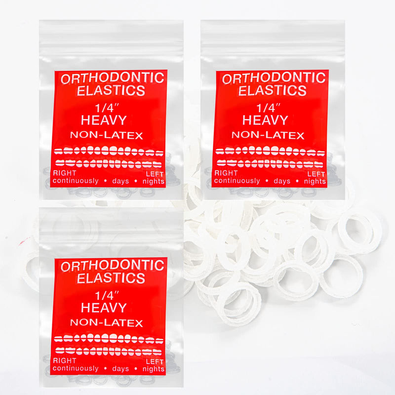 [Australia] - Non Latex 300 pcs 1/4inch 6.4MM Heavy Intraoral Elastic Bands Unimedic Orthodontic Elastics non- Latex Dental Rubber Bands Made in USA (1/4inch 6.4mm, Heavy 6.5oz) Heavy 6.5 Oz 1/4'' (6.4mm) 