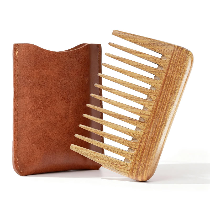 [Australia] - Onedor Handmade 100% Natural Green Sandalwood Hair Combs -Anti-Static Sandalwood Scent Natural Hair Detangler Wooden Comb (Extra Wide Tooth Mini Pocket Comb) Extra Wide Tooth Mini Pocket Comb 