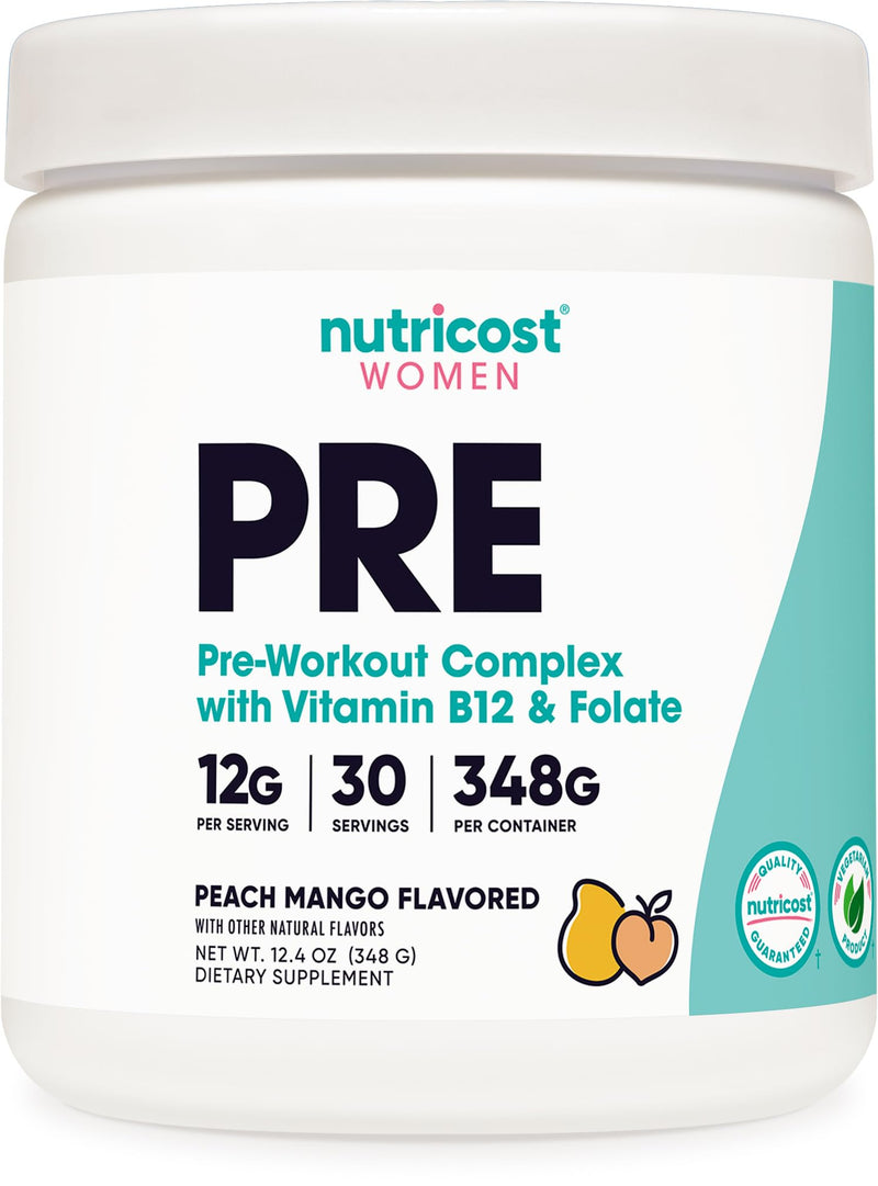Nutricost Pre-Workout Powder for Women, Peach Mango, 30 Servings 12.7 Ounce (Pack of 1)
