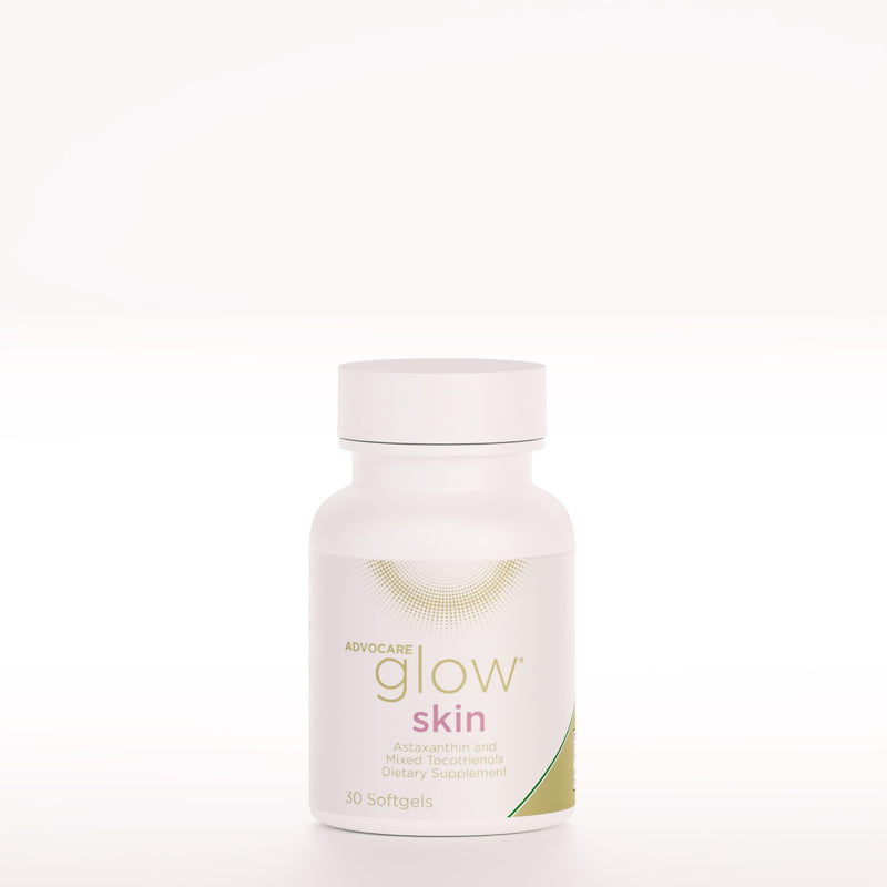 AdvoCare Glow Skin Care Supplement with Astaxanthin, 30 Softgels | Astaxanthin, Carotenoids, Tocotrienols & Vitamin E, Supports Healthy Skin, Hair & Nails for Radiant Results