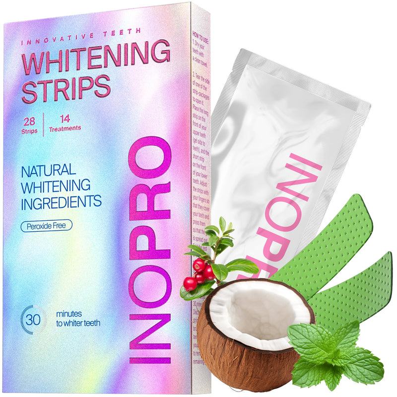 [Australia] - Teeth Whitening Strips 14 Treatments - Peroxide Free - Whitening Without The Harm - Deep Stains Removal - Whitening for Sensitive Teeth - 28 Strips 28 Count (Pack of 1) 