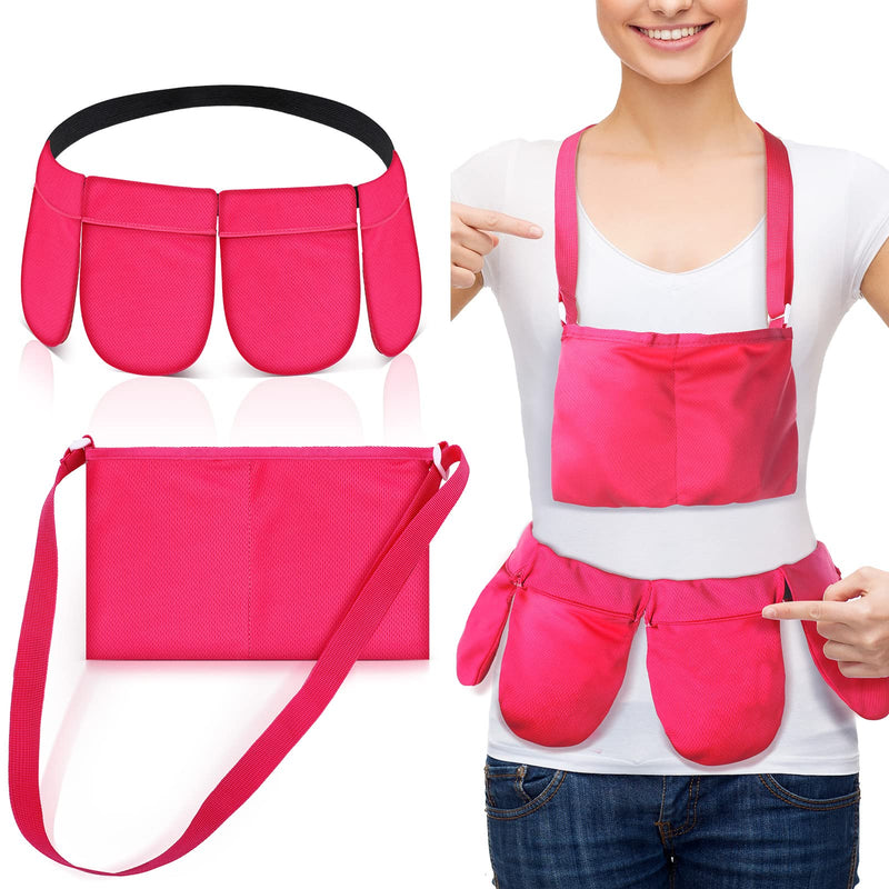 [Australia] - Mastectomy Drainage Holder with 4 Pouch Shower Bag Adjustable Drain Holder After Tummy Tuck Quick Dry Stretchy Handy for Mastectomy Recovery Breast Augmentation Reduction for Patient Care Kit (Pink) Pink 