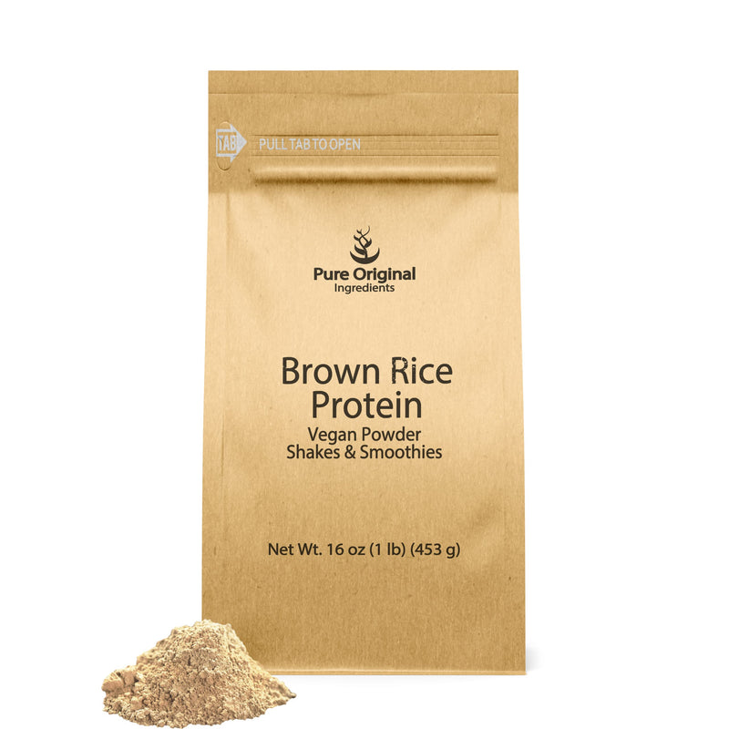 [Australia] - PURE ORIGINAL INGREDIENTS Brown Rice Vegan Protein Powder (1 lb) Sprouted Brown Rice, Gluten Free, Shakes & Smoothies 1 Pound 