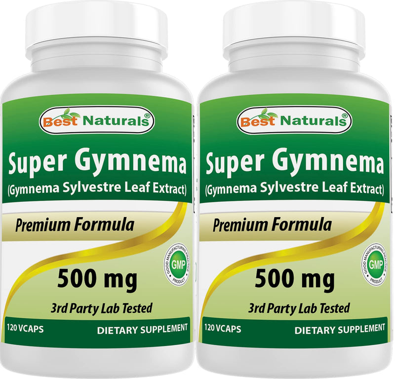 [Australia] - Best Naturals Gymnema Sylvestre Extract 500 mg 120 Vegetarian Capsules - Contains Minimum of 25% Gymnemic Acid (Pack of 2) 
