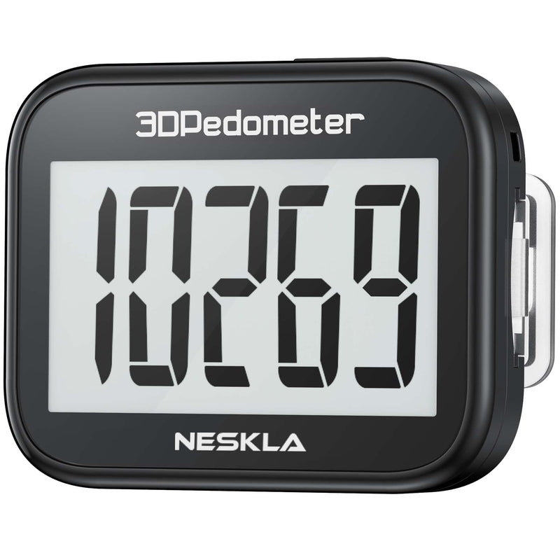 [Australia] - 3D Pedometer for Walking, Simple Step Counter for Walking with Large Digital Display, Step Tracker with Removable Clip Lanyard, Accurately Track Steps for Men Women Kids Adults Seniors Black 