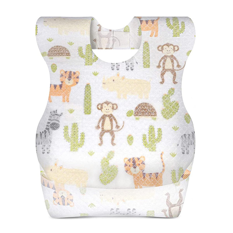 [Australia] - KIIS Disposable Baby Bibs for Baby Boys and Girls - Individually Packaged - Hygienic, Soft and Leakproof (20 PCS / 60 PCS) Animal 