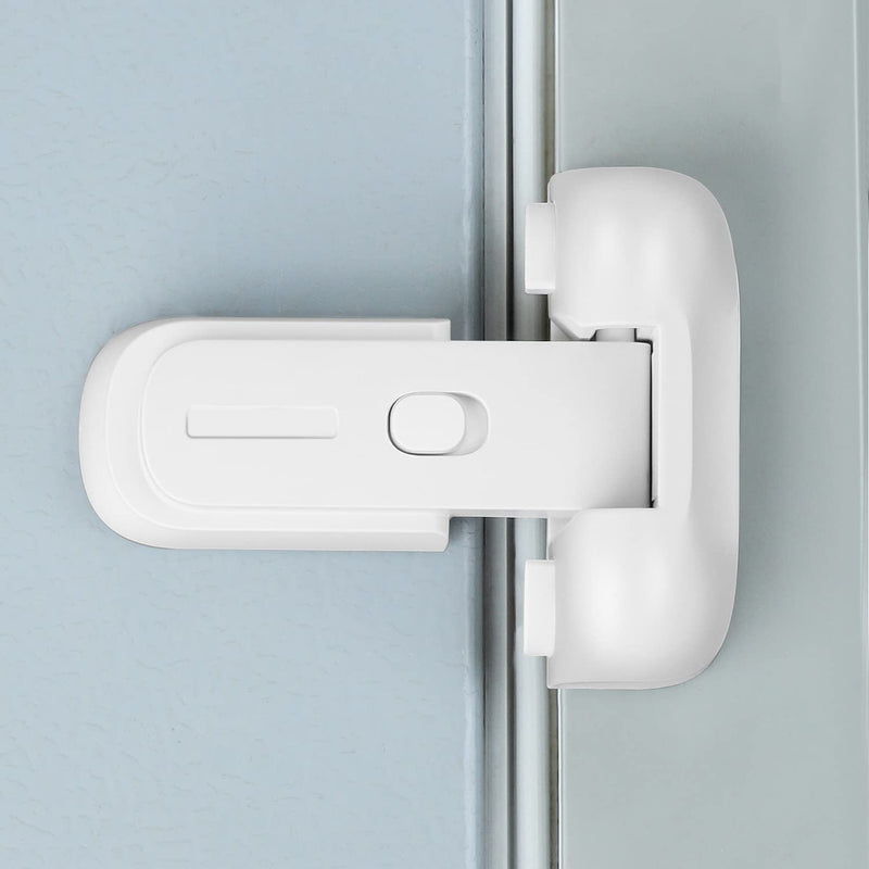 [Australia] - CLYMENE Refrigerator Fridge Freezer Door Lock for Kids, Child Proof Refrigerator Latch Lock to Keep Door Closed, No Tools Required and Easy Installation (White) White 