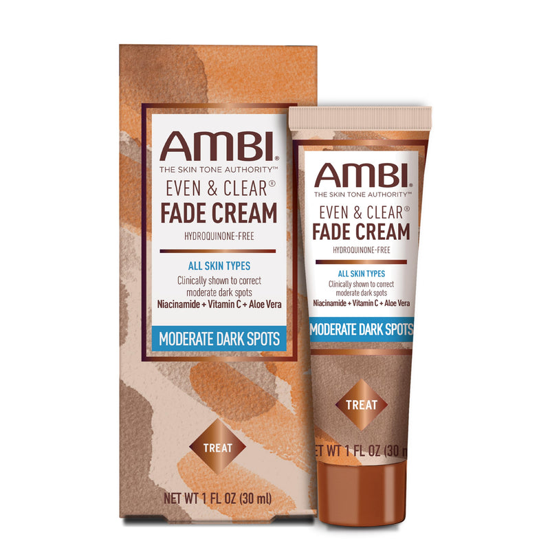 Ambi Even & Clear Fade Cream, Hydroquinone-free, Hyperpigmentation Treatment, Dark Spot Corrector, Results In As Little As 4 Weeks, Niacinamide, Aloe Vera, Vitamin C, 1 Fl Oz 1 Fl Oz (Pack of 1)