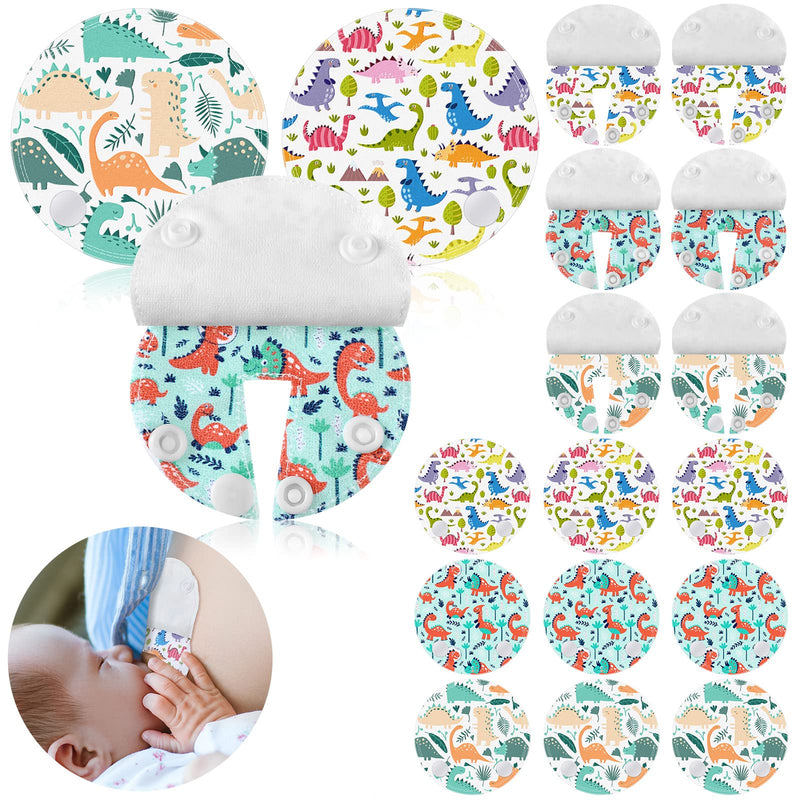 [Australia] - 18 Pack Feeding Tube Pads Button Pads Gtube Button Covers Reusable Button Pads g Tube Cutie Dinosaur Feeding Supplies for Kids Baby Breastfeeding Nursing Care Medium 