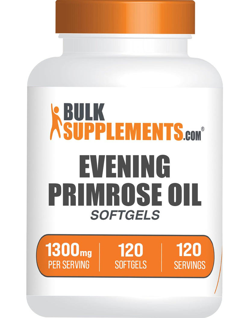 [Australia] - BulkSupplements.com Evening Primrose 1300mg Softgels - Omega 6 Supplement, Gamma Linoleic Acid Supplement - 1 Evening Primrose Softgels per Serving, 120 Softgels (Pack of 1) 120 Count (Pack of 1) 