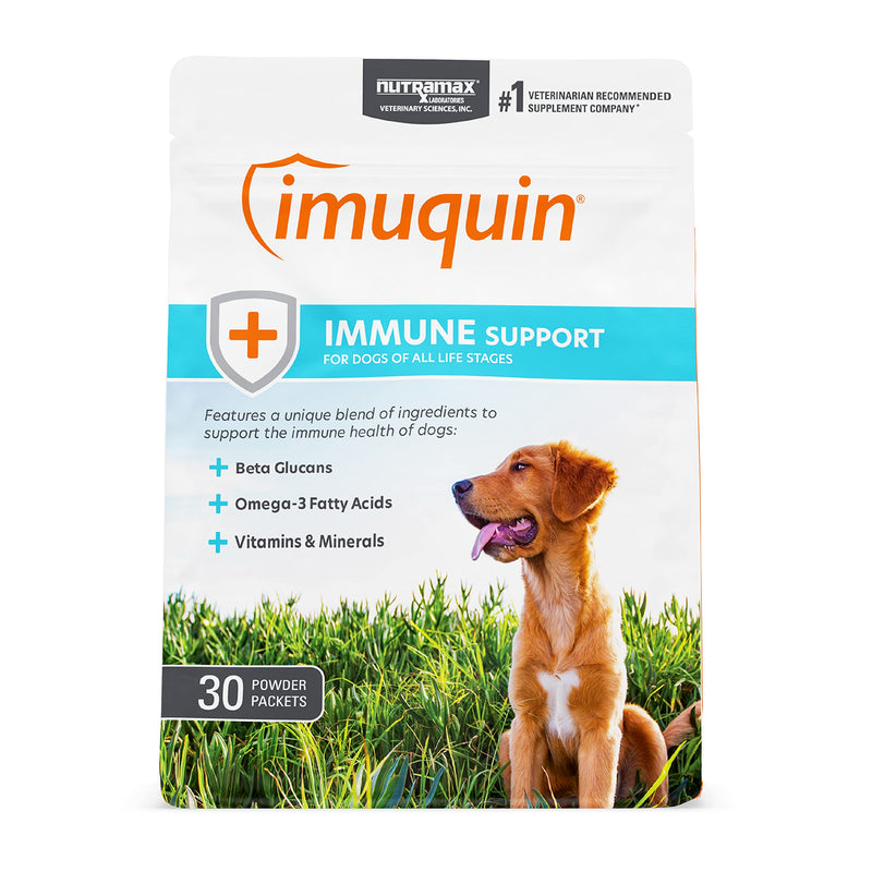 Nutramax Laboratories Nutramax Imuquin Immune Health Supplement Powder for Dogs, with Beta Glucans, Marine Lipids, Vitamins and Minerals, 30 Packets, Updated Version - PawsPlanet Australia