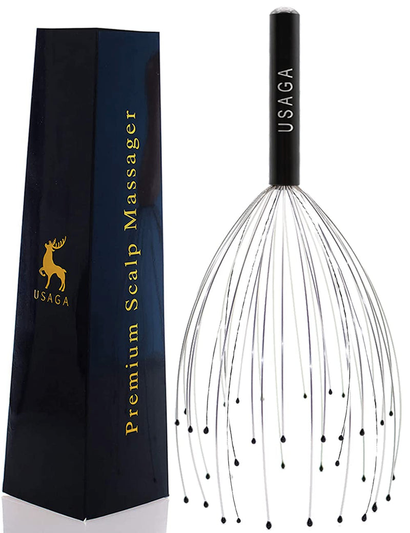 [Australia] - USAGA 36 Fingers Head Massager Scalp Massager Head Scratcher for Head Body Relaxing (Black) Black 