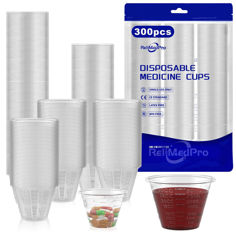 [Australia] - disposable medicine cups graduated, bulk pack of 300, 1 oz (30ml) small plastic measuring cup for liquid medication, paint, epoxy, pill and resin 