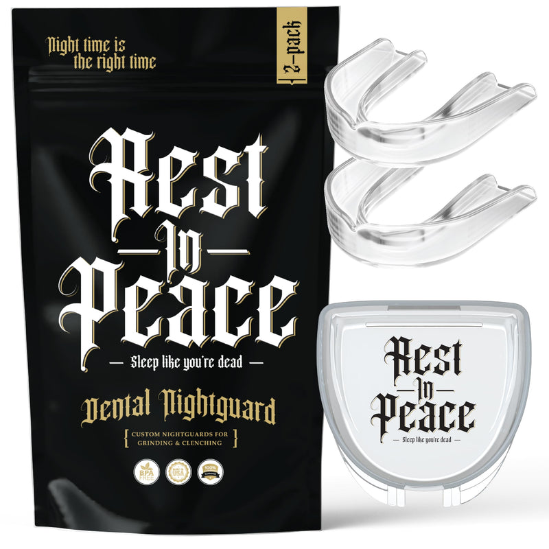[Australia] - Rest in Peace Night Guard - Pack of Two Moldable Mouth Guard for Teeth Grinding Clenching Bruxism (Clear) Clear 