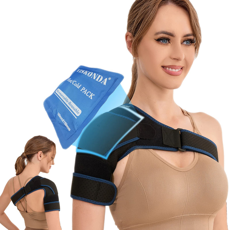 [Australia] - Shoulder Brace - Support and Compression Sleeve,Rotator Cuff Shoulder Brace for Men&Women,for AC Joint Pain Relief,Arm Stability,Injuries&Tears,Bursitis,Swelling,Tendonitis(Large) L 