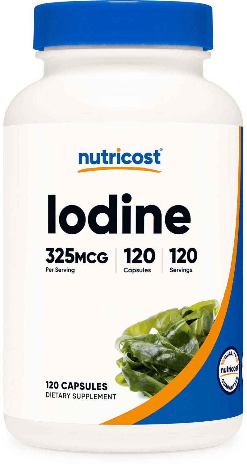 [Australia] - Nutricost Iodine (Natural Iodine from Organic Sea Kelp) 325mcg, 120 Capsules, Vegetarian, Non-GMO & Gluten Free 