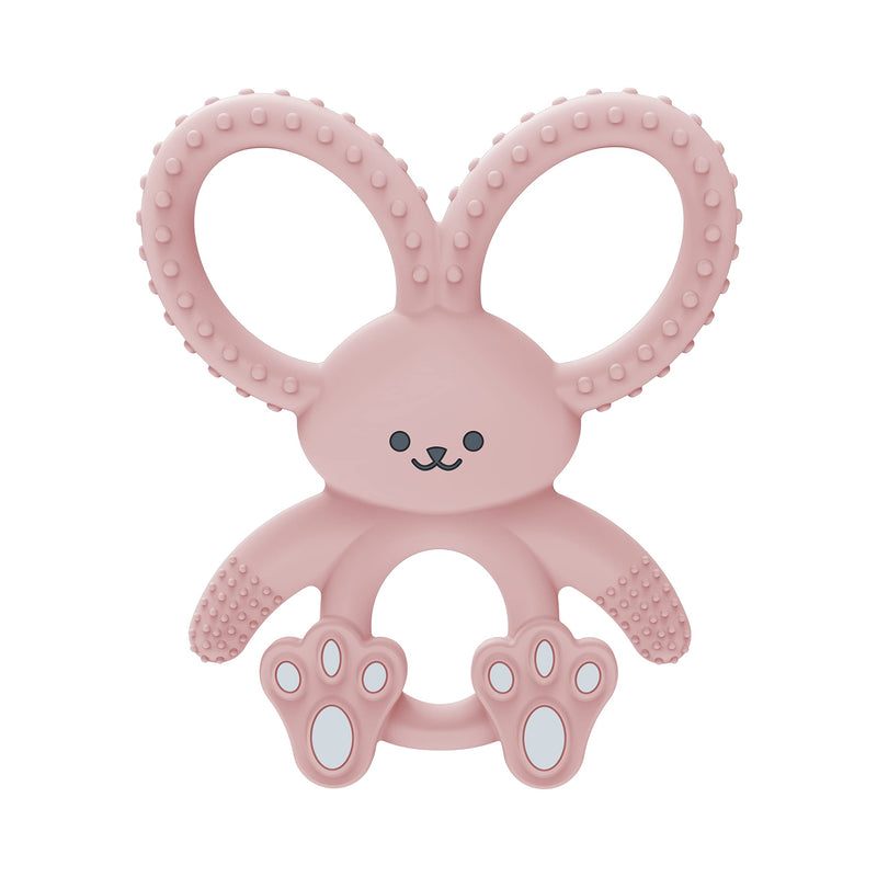 [Australia] - Dr. Brown's Flexees Pink Bunny, Soft 100% Silicone Baby Teether, BPA Free, 3m+ Bunny, Pink 