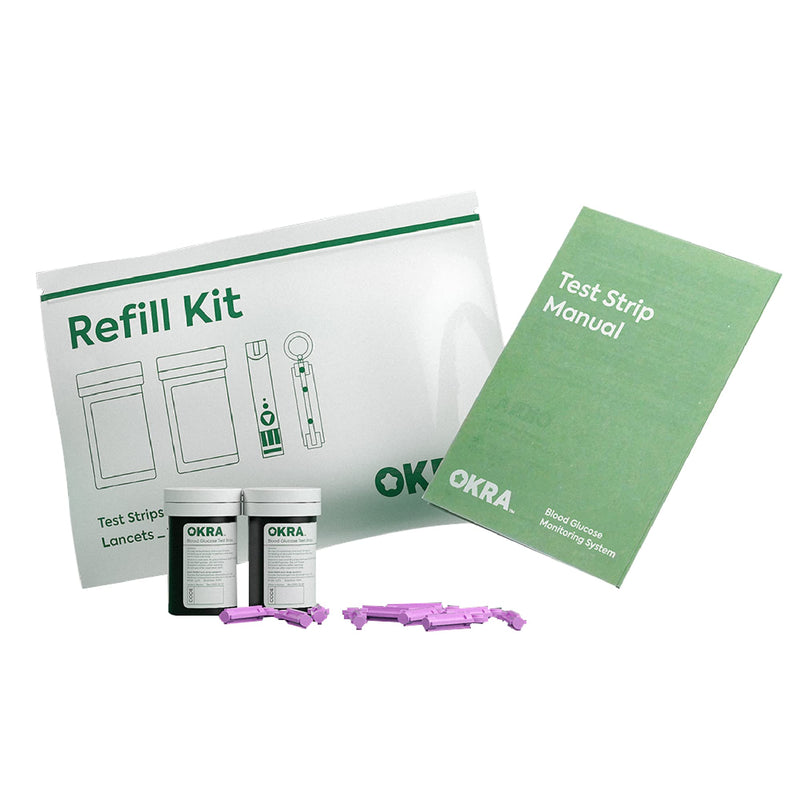 [Australia] - OKRA Pro Test Strips and Lancets for 100 tests Refill Kit 