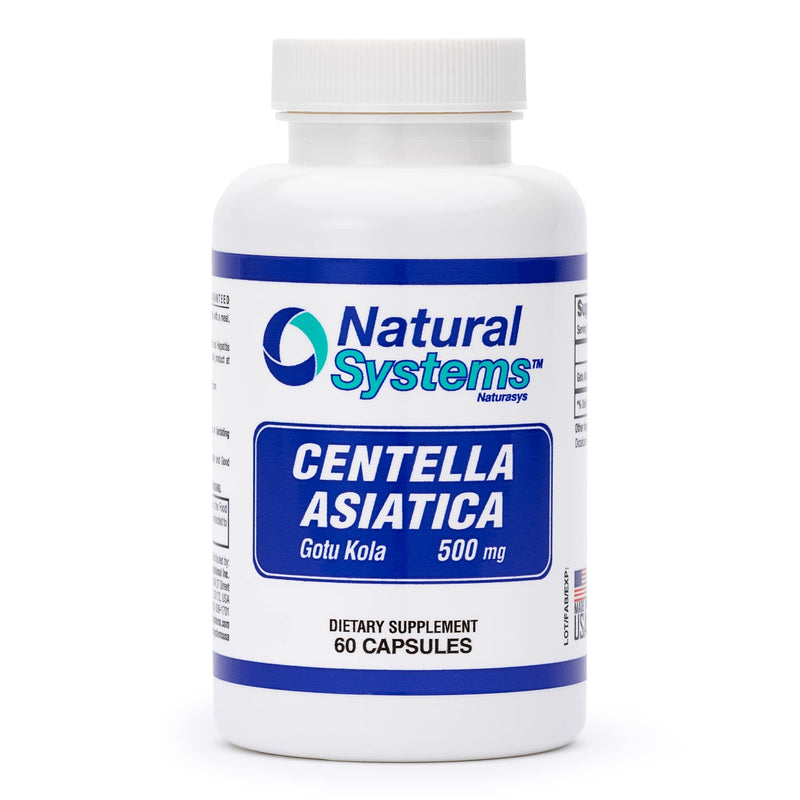 [Australia] - Centella Asiatica 500 mg 60 Capsules by Natural Systems - Gotu Kola Herb Moisturizer for Your Skin - Extract Also Beneficial for Calming Mind Tiredness 