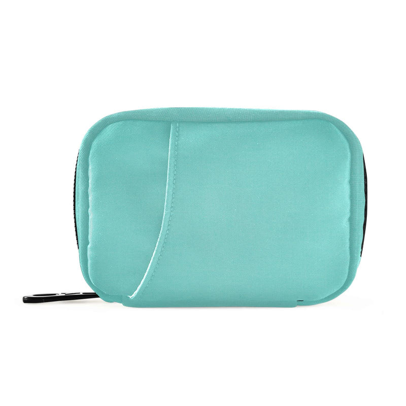 Travel Pill Case 7 Day Pill Organizer Turquoise Pill Case Portable Weekly Pill Box Bag Container Vitamin Supplement Holder with Zipper for Family Business Z-turquoise