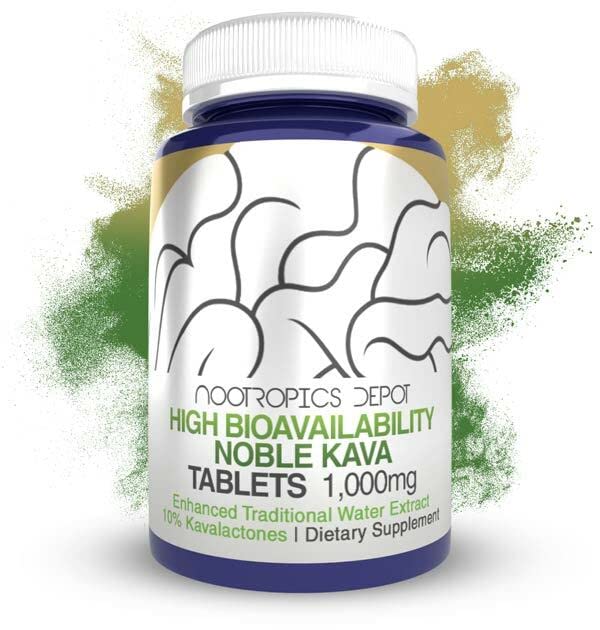 [Australia] - Nootropics Depot High Bioavailability Noble Kava Tablets | 1,000mg | 30 Count | Minimum 10% Kavalactones | Enhanced Traditional Water Extract 