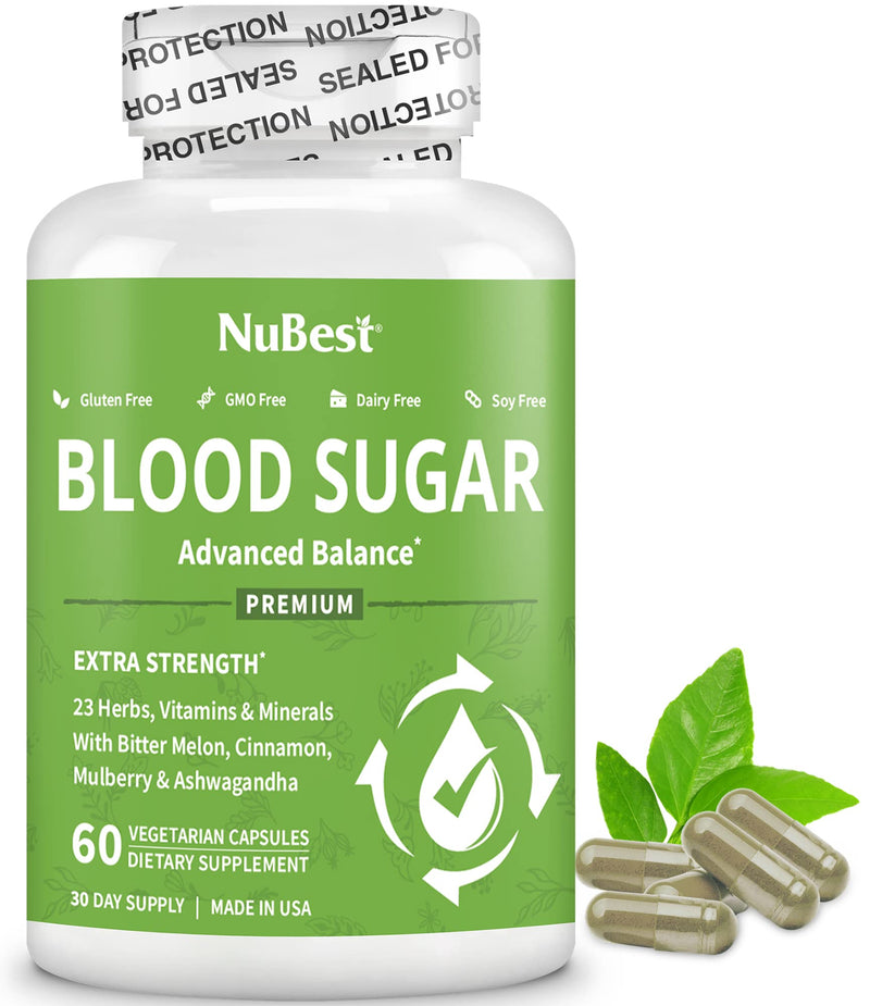 [Australia] - NuBest Blood Sugar - Advanced Formula with Bitter Melon, Ashwagandha, Cinnamon, Chromium, Magnesium, Vitamins, Alpha Lipoic Acid, Cayenne Pepper & More - Pack 1 