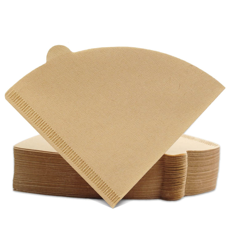 [Australia] - Cone Coffee Filters Size 02, 100 Count 1-4 Cups Unbleached Natural Brown V02 Disposable Coffee Filter Paper, Compatible with V60 and Conical Shaped Pour Over Coffee Dripper and Drip Coffee Maker Natural 100 Count 