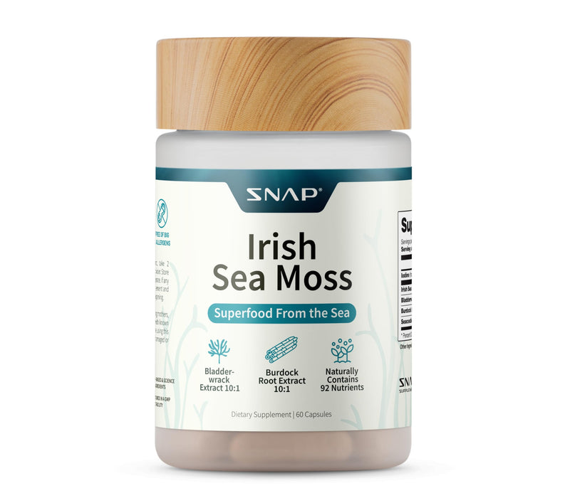 [Australia] - Snap Supplements Irish Sea Moss Capsules with Bladderwrack, Burdock Root & Iodine ‚Äì Supports Energy, Immune Health, Digestion & Skin ‚Äì 60 Capsules 