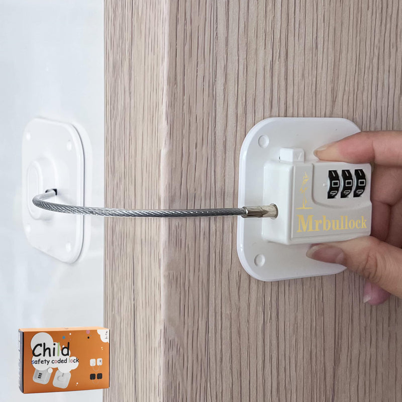 [Australia] - Refrigerator Lock Fridge Locks for Kids Keyless Child Safety Cabinet Locks for Cabinets Closets Drawers Window Electrical Appliances White 1 Pack 