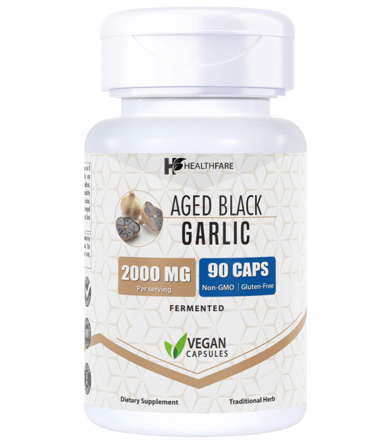 [Australia] - Fermented Black Garlic Extract Dietary Supplement 2000mg | 90 Caps | Maximum Strength | Non-GMO | Gluten Free 90 Count (Pack of 1) 