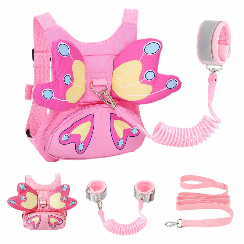 [Australia] - Toddlers Leash + Anti Lost Wrist Link Child Kids Safety Harness Kids Walking Wristband Assistant Strap Belt for Girl Pink Christmas Gift (PINK2) 