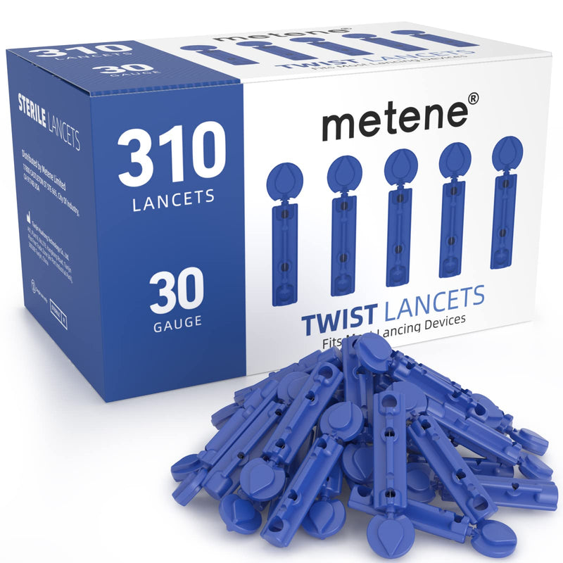 [Australia] - Twist Top Lancets for Lancing Devices, 310 Count, 30 Gauge Sterile Lancets for Blood Sugar Test, Diabetic Lancets-Dark Blue Dark Blue 