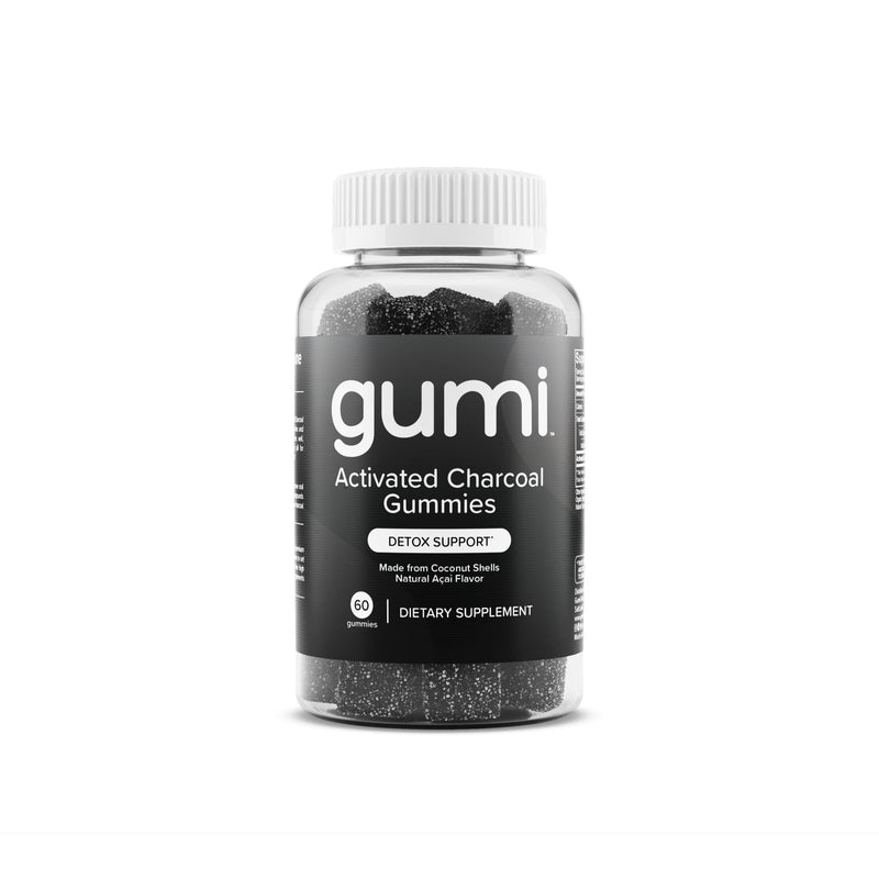 [Australia] - gumi Nutrition Coconut Activated Charcoal Gummies - Charcoal Supplements for Detox, Oral Health & Gut Health - 200mg Gummy Vitamin - Gluten Free, Vegan & Non GMO - Natural Açaí Flavor (60 Count) 