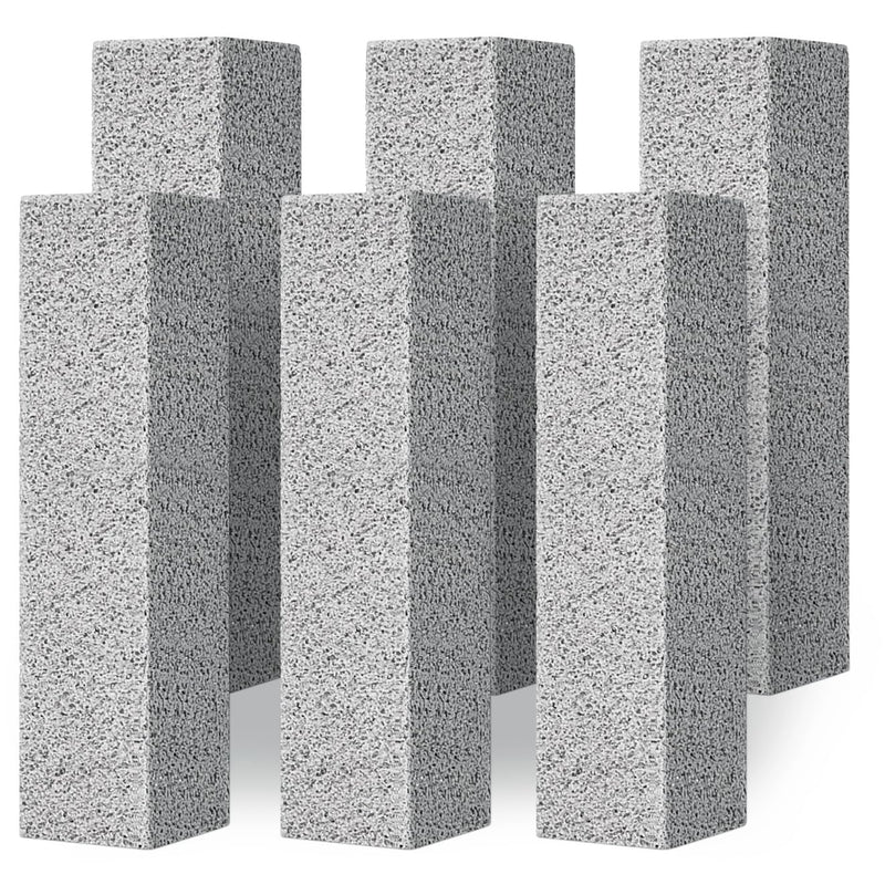 [Australia] - 4TH Pumice Stone for Toilet Bowl Cleaning,Scouring Stick Powerfully Away Limescale Stain,Hard Water Ring, Calcium Buildup,Iron&Rust. Remover for Tile/Bath-tub/Sink/Grill - 6 Pack 6p-grey 