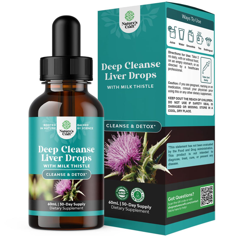 [Australia] - Deep Liver Cleanse, Detox & Repair with Milk Thistle Liquid Drops - Liver Detox Liquid Artichoke Extract with Dandelion Leaf, Ginger & Turmeric Curcumin for Immunity & Daily Cleanse -60 ml Bottle 2 Fl Oz (Pack of 1) 