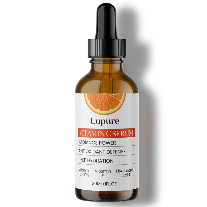 Lupure Professional Vitamin C Face Serum 20%, Anti Aging Facial Super Vit C Serum with Ascorbic Acid Hyaluronic Acid & Vitamin E for Dark Spots, Skin Care, Christmas Gift & Stocking | 1 Fl. Oz 1 Fl Oz (Pack of 1)